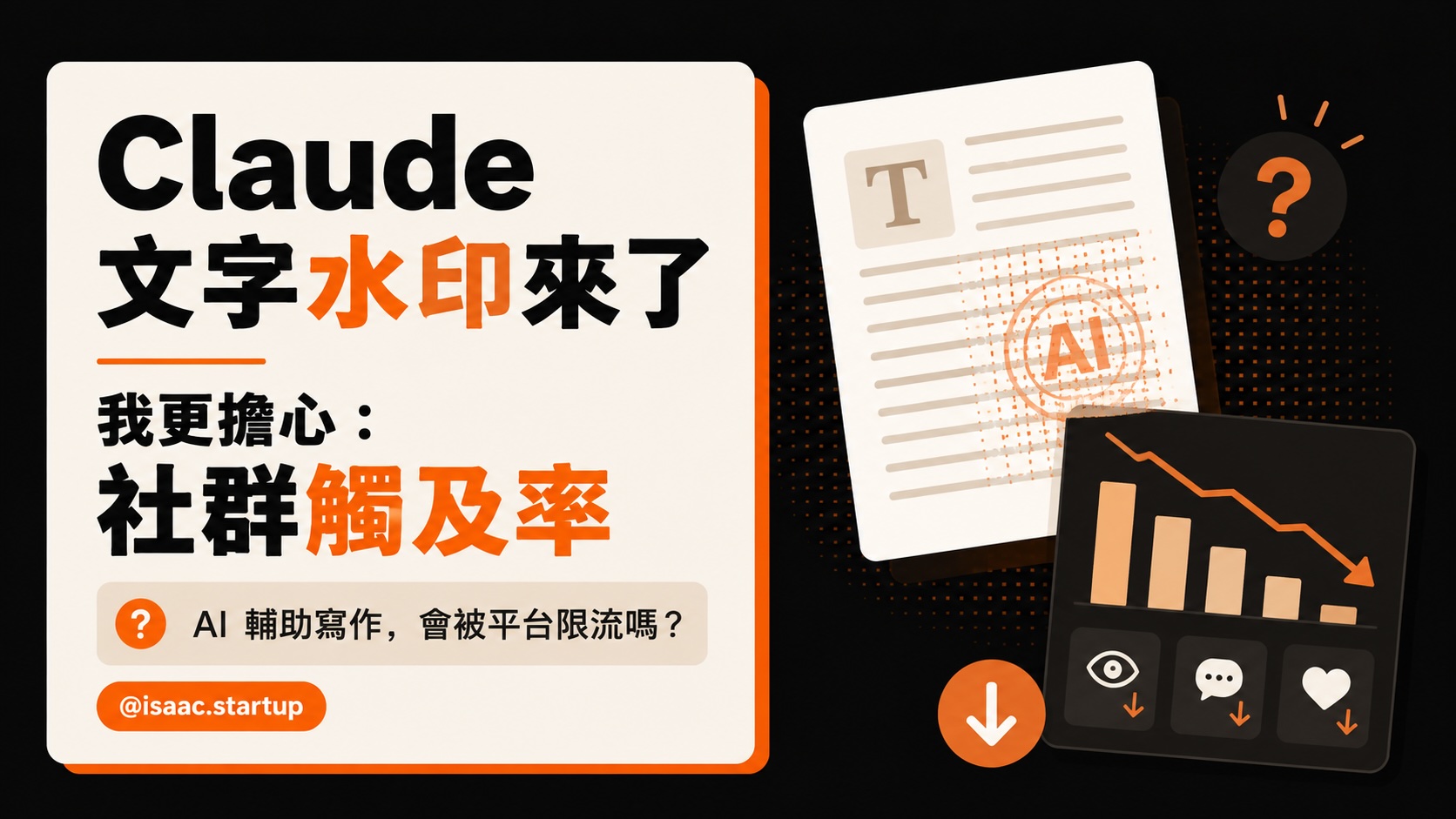 Claude 文字水印與社群平台觸及率疑慮的文章縮圖